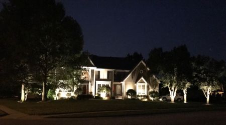 landscape lighting installation